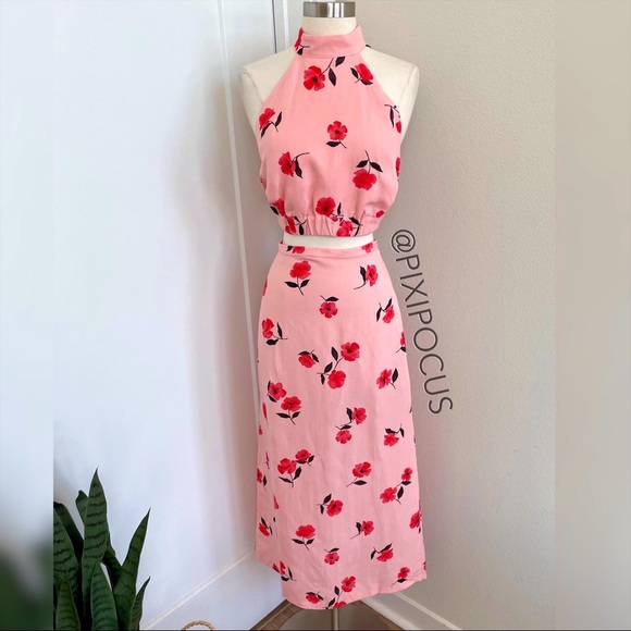 Zara Skirts Zara 2 Piece Linen Skirt Set Pink Poshmark